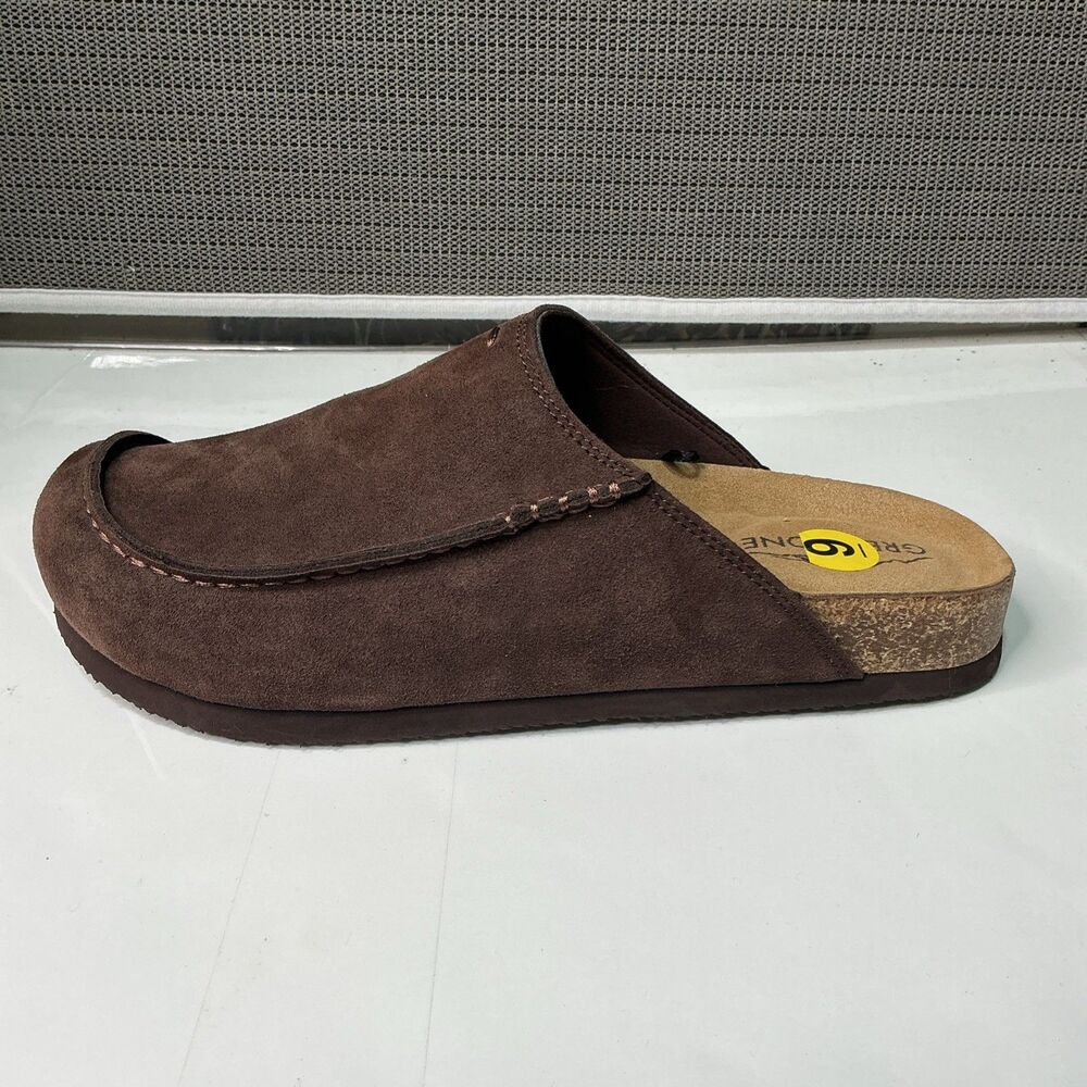 Greystone Brown Suede Men's 9 Comfort Clog Casual Shoes Rugger Slender ￼
